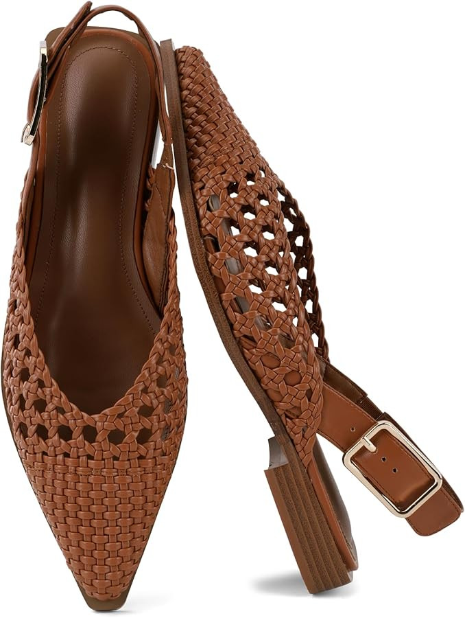 ZBOT Women's Flat Mules Pointed-Toe Closed-Toe Flats Open-Heel Slip-on Style Professional Office ... | Amazon (US)