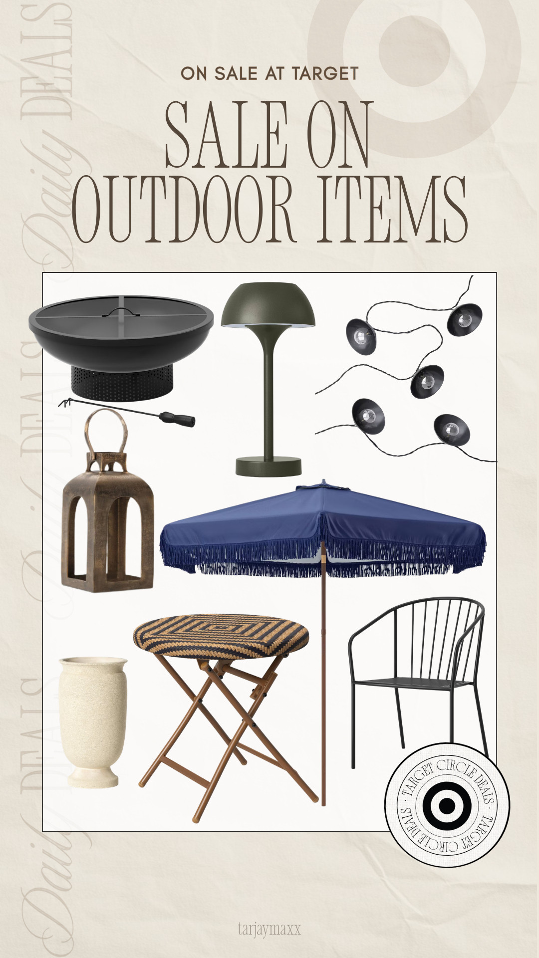Target outdoor furniture and patio decor is making me want to redo my whole balcony for summer 🪴 Between the striped umbrella, lanterns, lighting, and cute little accent pieces, this sale has so many finds that make outdoor spaces feel way more elevated and cozy for summer nights!! wedding guest dress summer, summer outfits, summer dresses, country concert outfits, graduation guest outfits, date night outfits, memorial day outfit, plus size fashion, vacation outfits beach, business casual workwear
 

 #LTKootd #LTKSeasonal #LTKHome