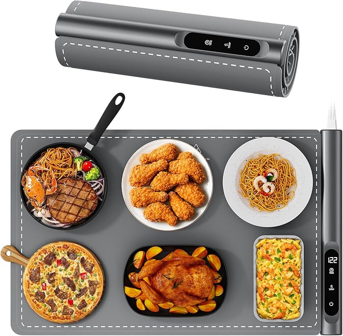 Warming Mat for Food - Graphene Rapid Heating Food Warming Mat for Countertop, Portable Electric ... | Amazon (US)