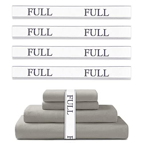 Bed Sheet Organizer Bands - Sheet Keepers for Organizing,Elastic Sheet Storage Organizer for Linen Closet - Sheet Linen Labels for Bedding Sets-Bed Bands Sheet Storage for Organization (Full 4 Pack) | Amazon (US)