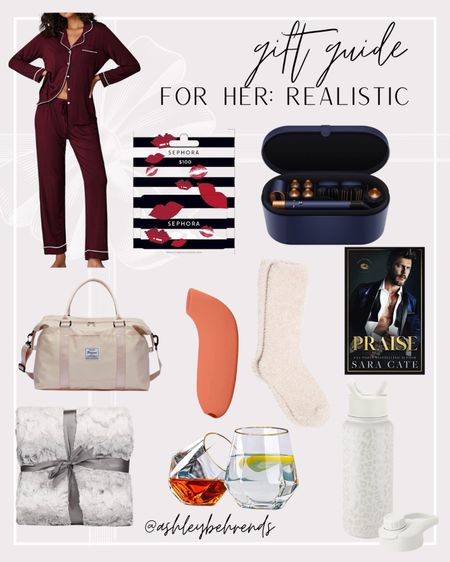 Gift guide for her: realistic 🎁 💞
What she really wants 😉
#giftguide #holidayguide #giftsforher #realistic #trendy #massagewand #dame #pajamas #giftcard #sephora #dysonairwrap #dufflebag #overnightbag #socks #smut #blanket #wineglasses #waterbottle #weekenderbag #selfcare #books #simplemodern 

#LTKGiftGuide #LTKHoliday #LTKSeasonal