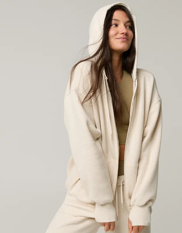 OFFLINE By Aerie Cloud Fleece Full Zip Sweatshirt | Aerie