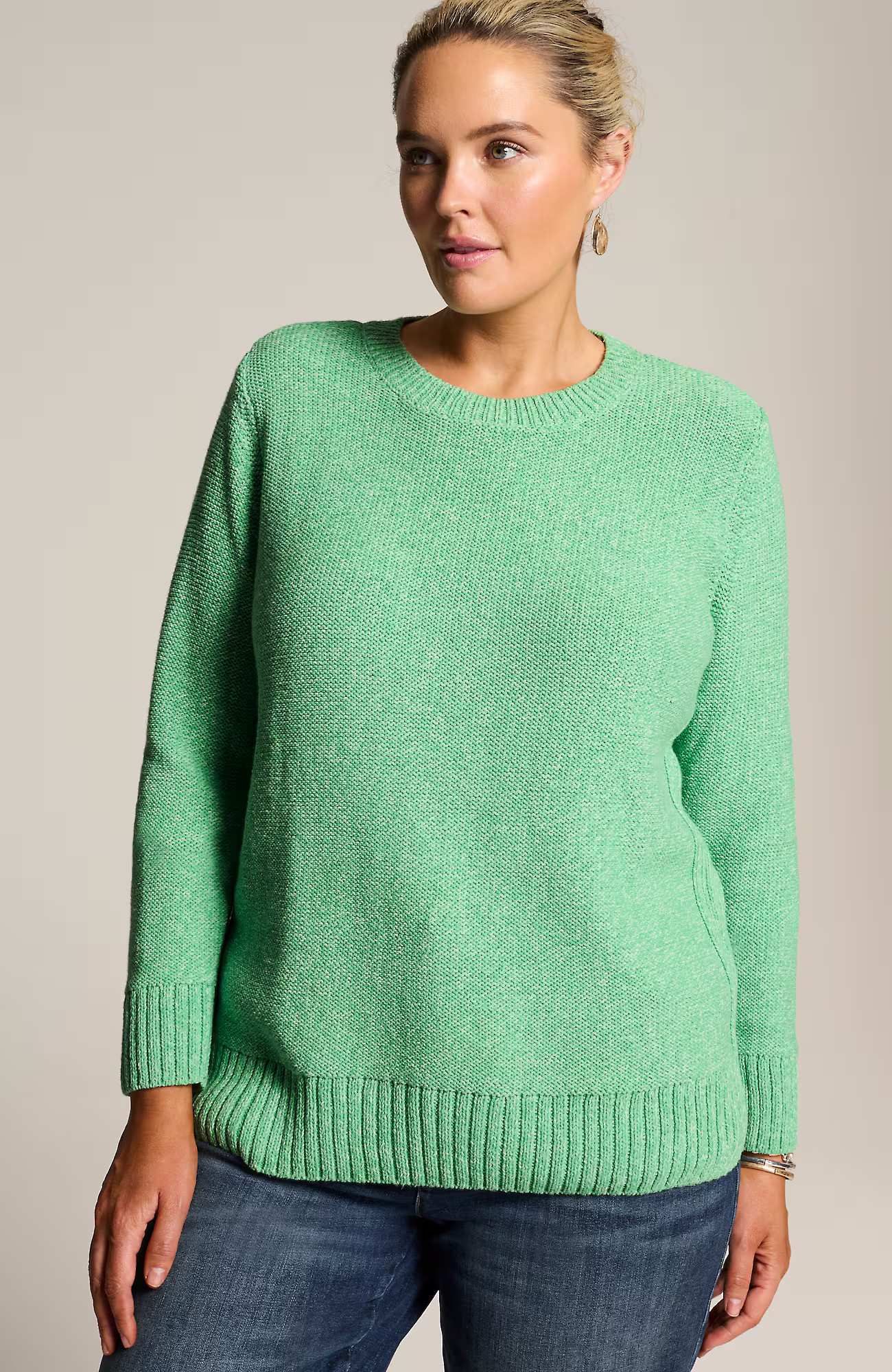 J.Jill Ribbed-Detail Crew-Neck Sweater | J. Jill