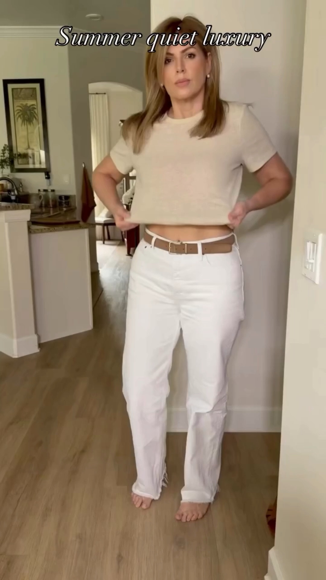 The outfit I reach for when I want to look instantly put together 🤍

✔️ Soft neutral tee (lightweight + flattering)
✔️ White denim (elongates + goes with everything)
✔️ Classic leather belt (pulls the whole look together)

This combo is EASY, polished, and works every time—no overthinking needed. I’ve been wearing these pieces on repeat because they mix with everything in my closet.

Finished with oversized sunnies for that elevated, expensive feel ✨

Everything is linked for you ↓

#ltkfinds #ltkstyle #ltksale #over50style #midsizefashion neutralstyle capsulewardrobe everydayoutfit

Comment SHOP below to receive a DM with the link to this post on my LTK ⬇ https://liketk.it/638js ltkover40 ltktall ltkmidsize