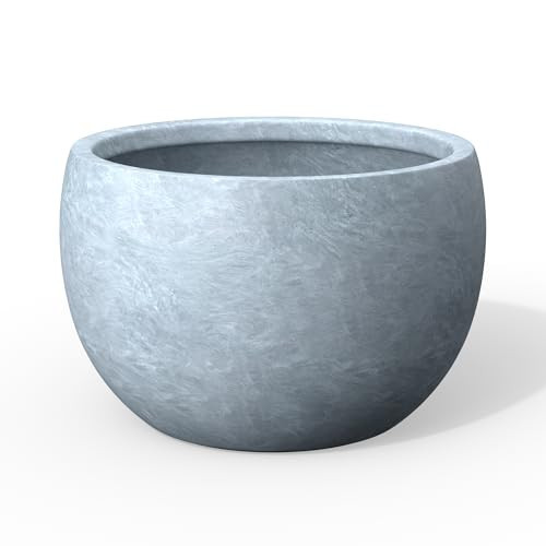 Kante 19.9-Inch Dia Round Concrete Planter, Bowl-Style Flower Pot with Drainage Hole for Patio, Garden and Home - Ideal for Flower and Trees (16.5" Opening), Slate Gray | Amazon (US)