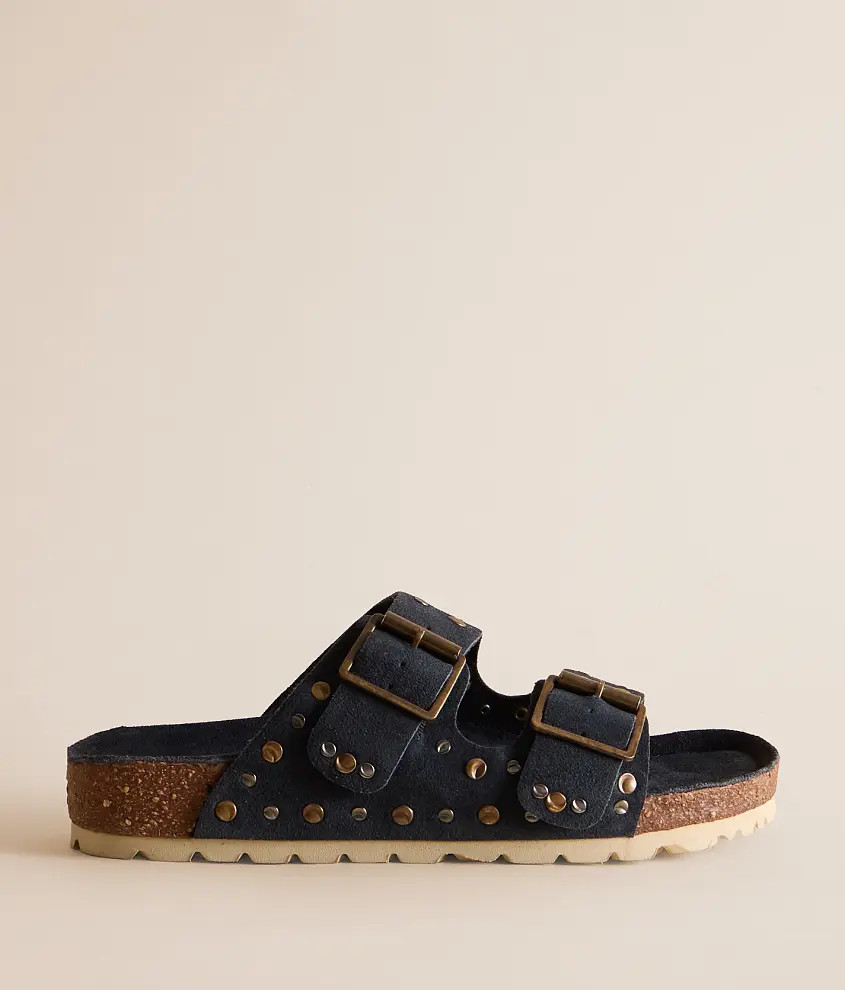 Maze Studded Leather Sandal | Buckle