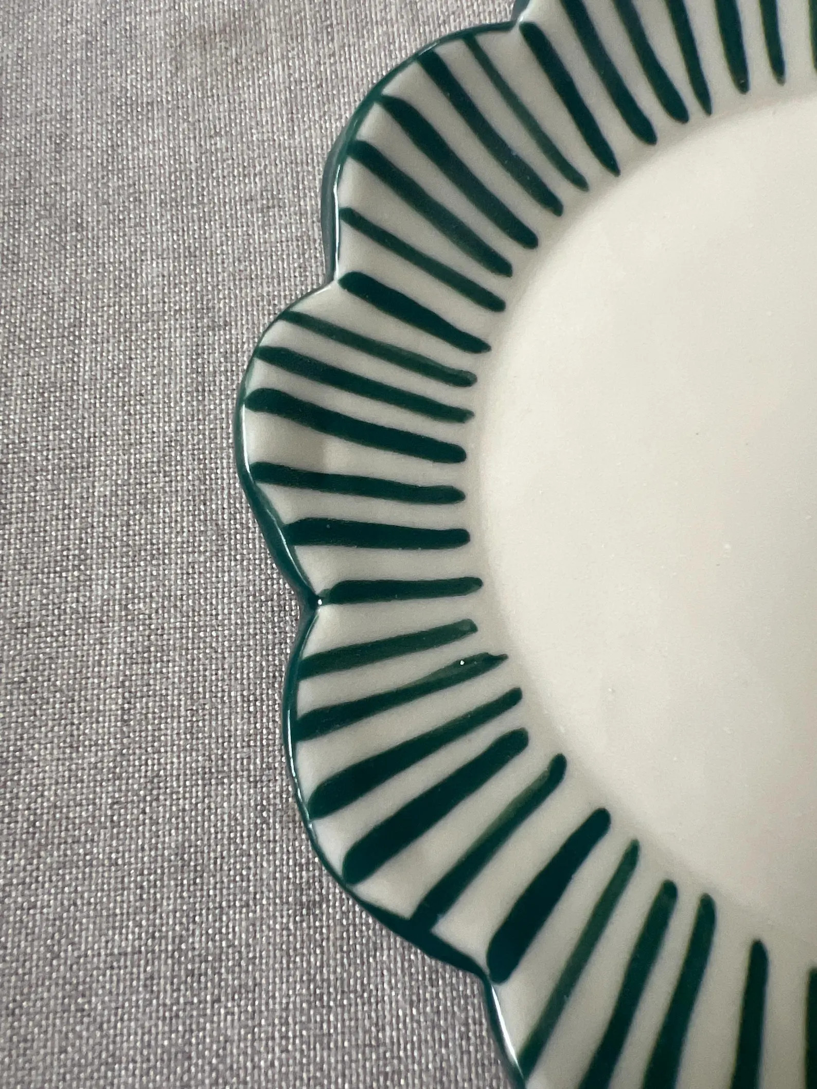 French-inspired teal striped plate | Etsy (US)