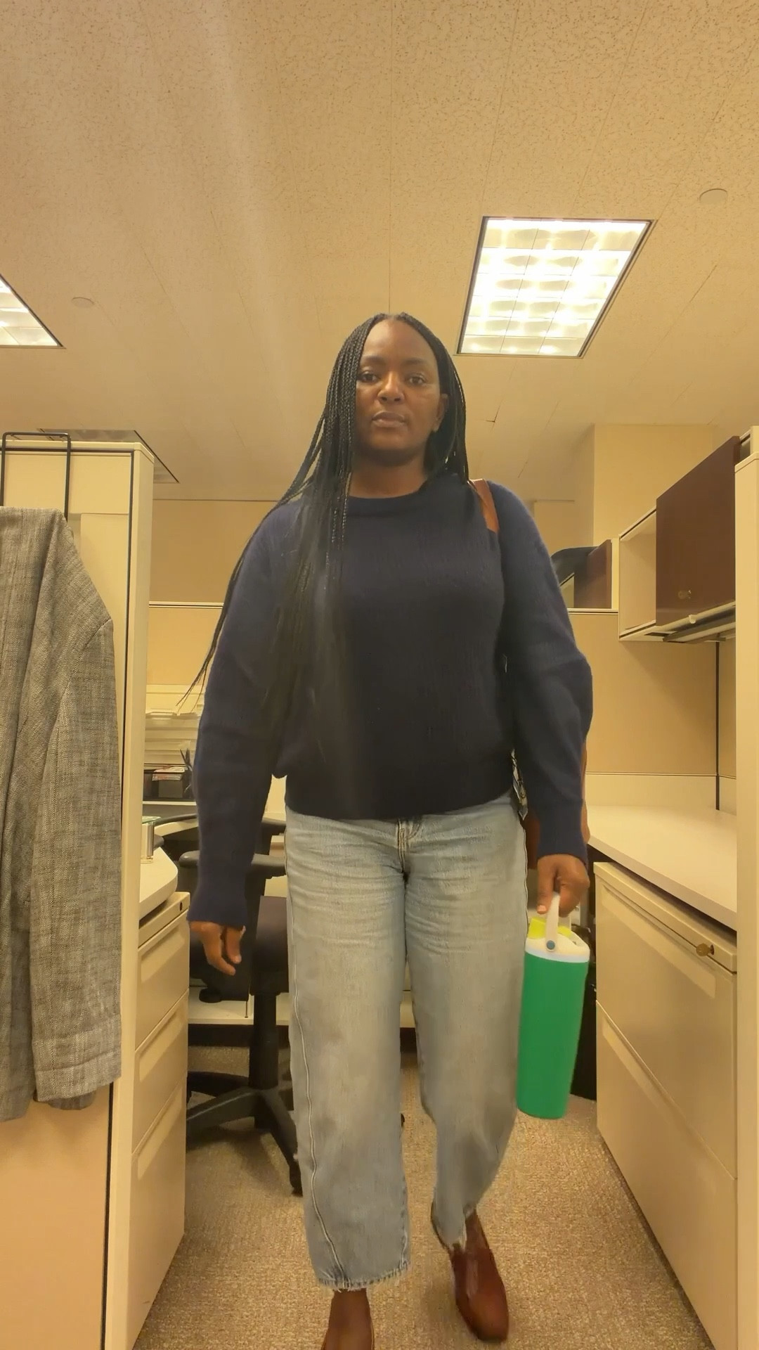 Casual office look wearing an Everlane favorite and Zara mom jeans. 
#ghbassloafers #casualofficeoutfit #ltkworwear #zaramomjeans 