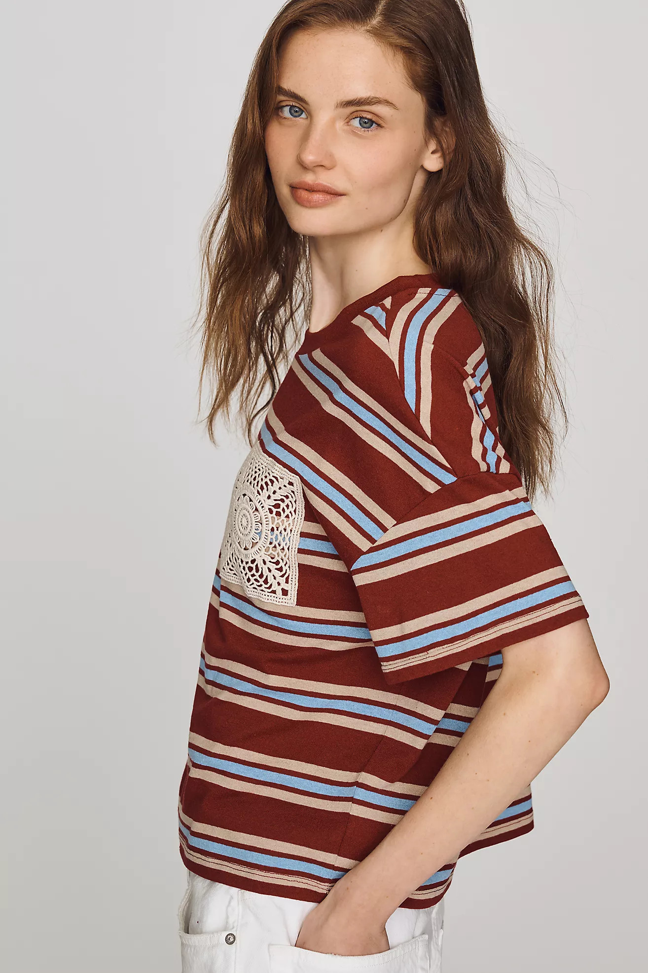 Pilcro Crochet Pocket Tee | Anthropologie (US)