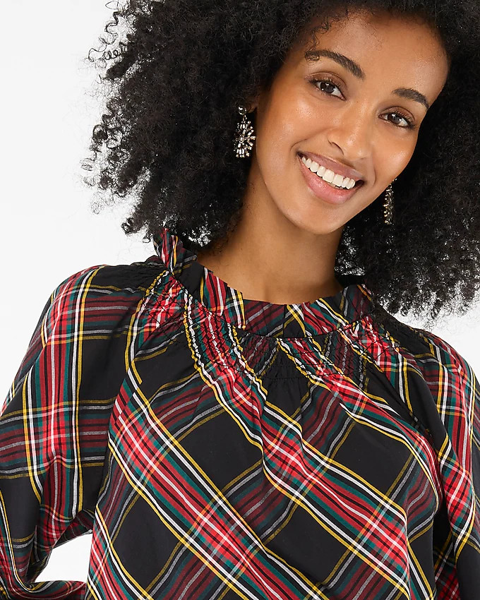 Tartan smocked top | J.Crew Factory