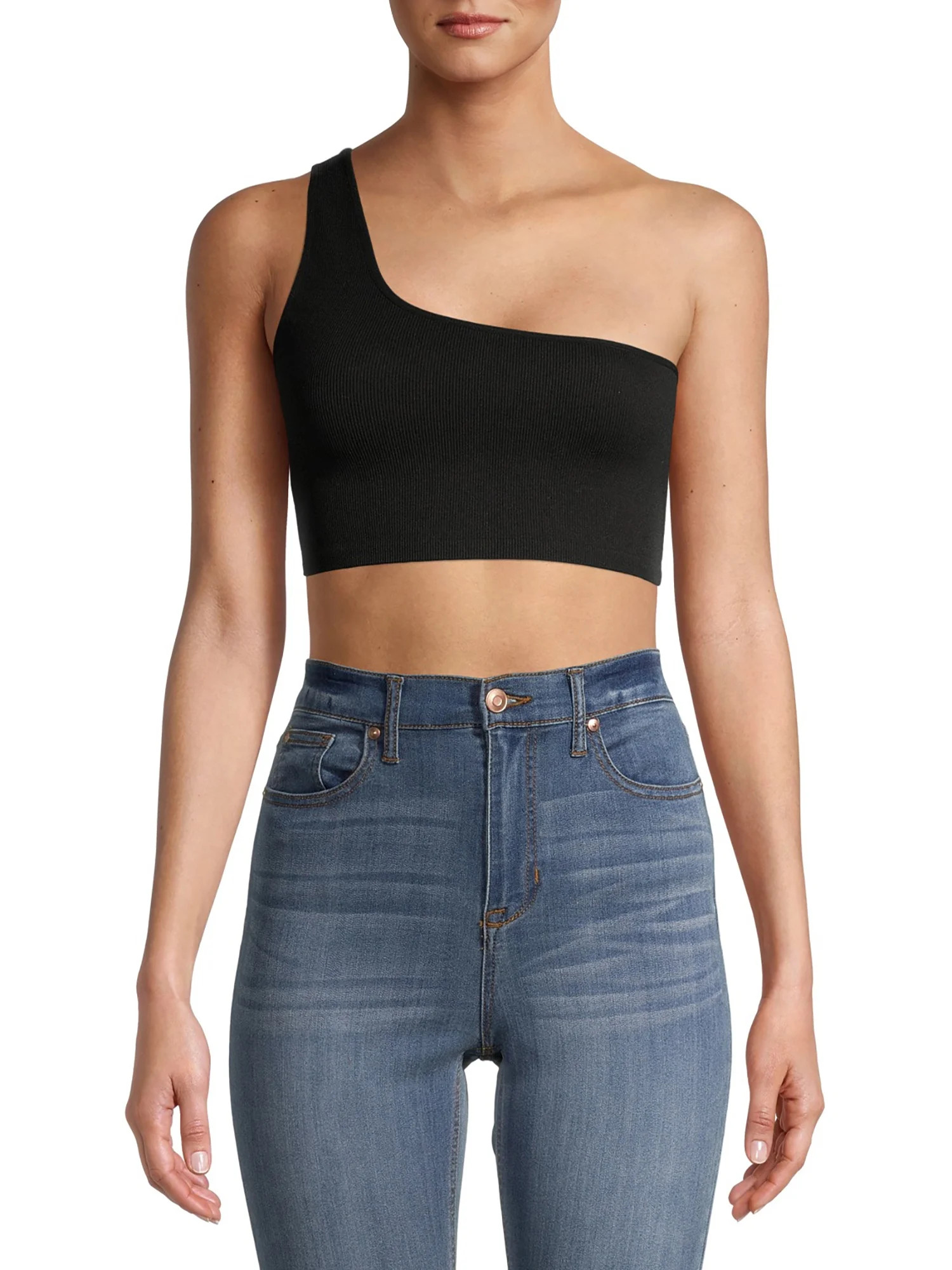 No Boundaries Women's Seamless One Shoulder Bralette | Walmart (US)
