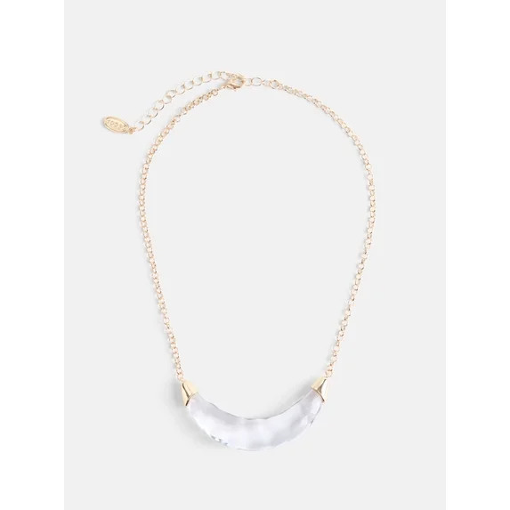 Scoop Women's Gold Tone Sculpted Lucite Pendant Necklace | Walmart (US)