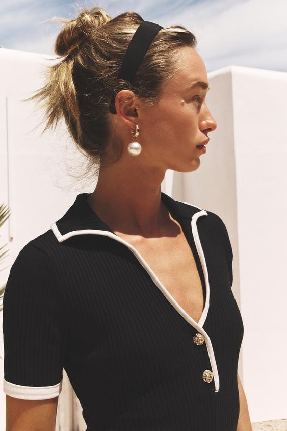 PEARL HOOP EARRINGS | Zara US