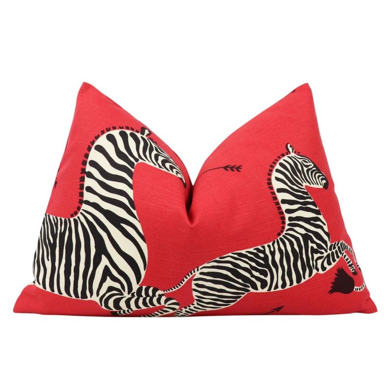 Scalamandre Zebras pillow cover in Masai Red SC 0001 16496M - on both sides // Designer pillow co... | Etsy (US)