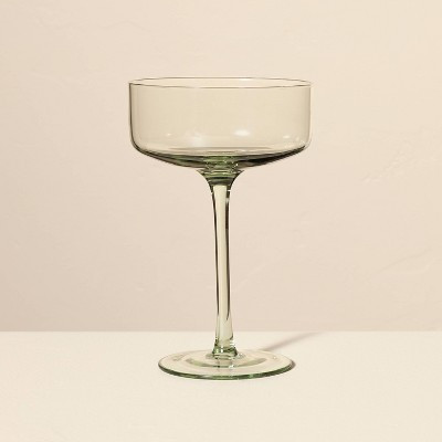 9.8oz Tinted Glass Coupe Drinkware Light Green - Hearth & Hand™ with Magnolia | Target