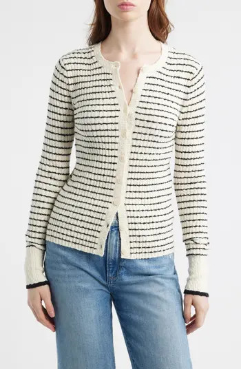 Striped Bouclé Knit Cardigan | Nordstrom