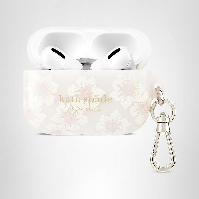 kate spade new york AirPods Pro Protective Case with Keychain Ring - Hollyhock Cream, Compatible ... | Amazon (US)