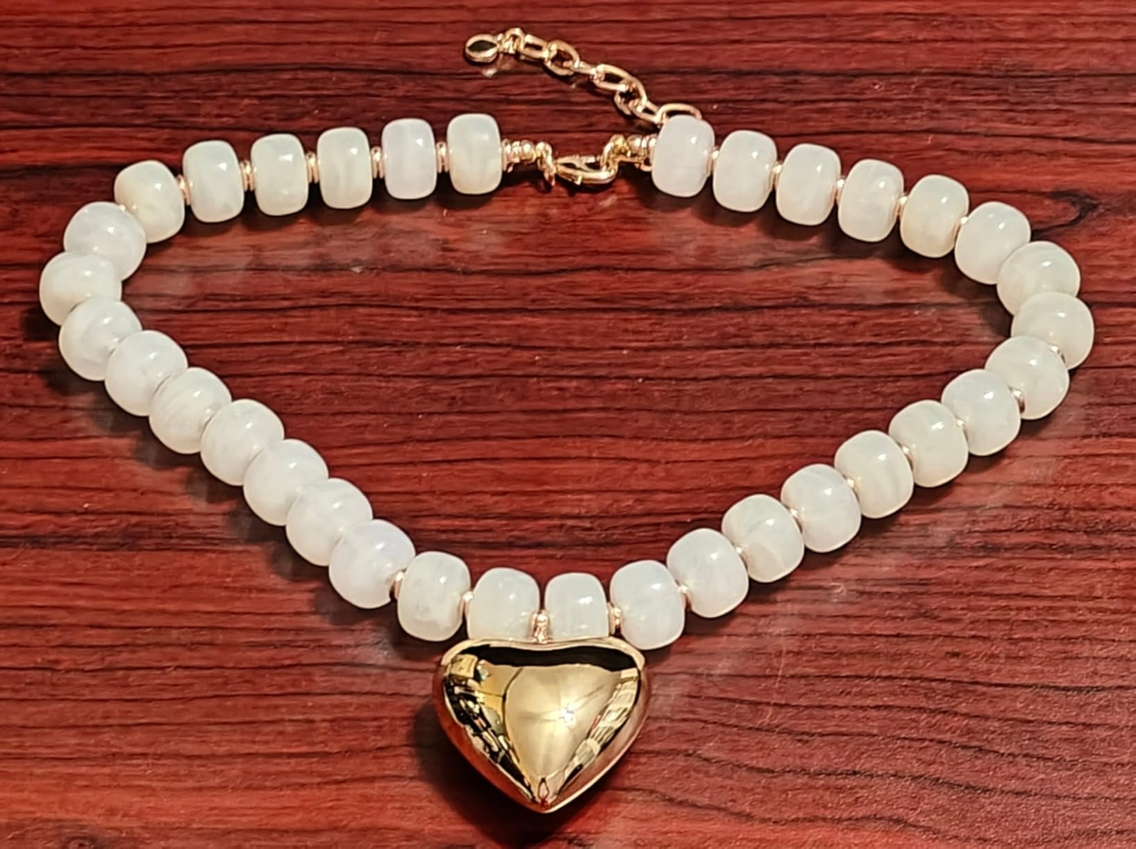 WOWORAMA Chunky Heart Necklaces for Women Colorful Resin Beaded Choker Necklace Gold Puffy Heart ... | Amazon (US)