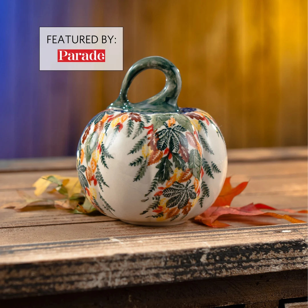 Small Polish Pottery Pumpkin With Green Stem Polish Pumpkin - Etsy | Etsy (US)