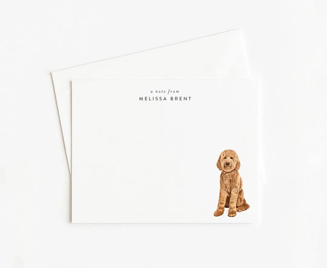 Goldendoodle Stationery, Personalized Dog Gift, Dog Note Card Set With Envelopes - Etsy | Etsy (US)