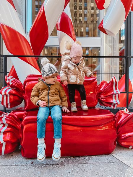 What Sienna and Luca wore to the city. Toddler boy style. Toddler girl style. Toddler outfit inspo. Toddler girl boots  

#LTKkids #LTKfamily #LTKSeasonal