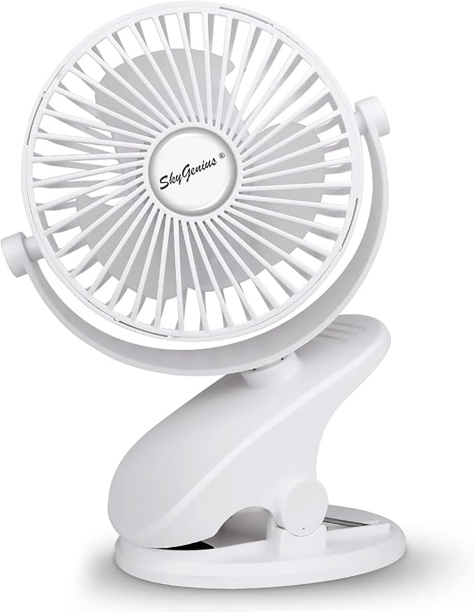 SkyGenius Battery Operated Clip On Baby Stroller Fan (White) | Amazon (US)