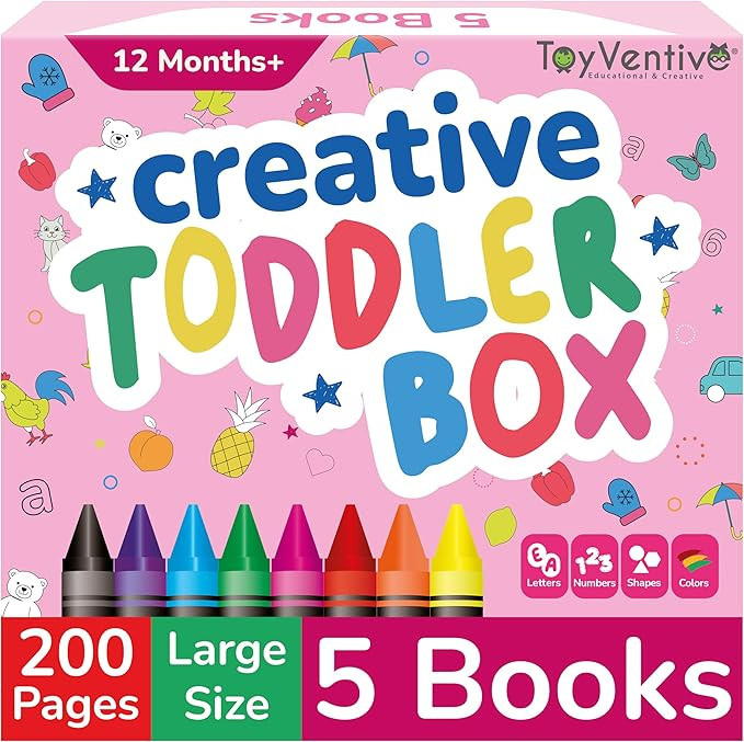 TOYVENTIVE Toddler Coloring Books & Crayons, Toys & Birthday Gifts for 1+,2,3,4 Years Old Girls, ... | Amazon (US)