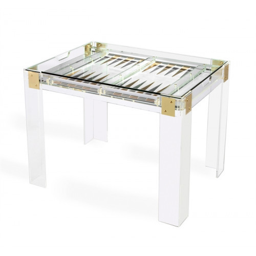 Interlude Home Pierre Acrylic Backgammon Table | Gracious Style