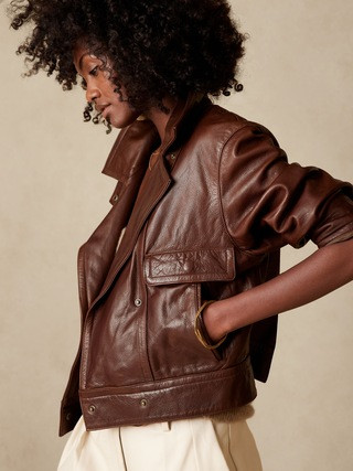 Amelia Leather Jacket | Banana Republic (US)