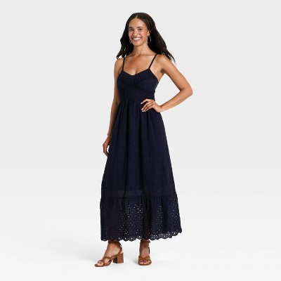 Women's Cami Midi Sundress - Universal Thread™ Navy Blue XL | Target