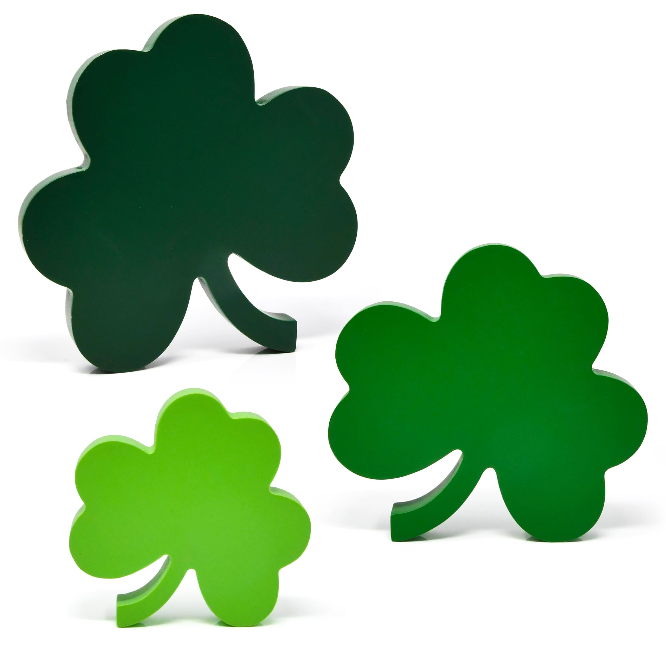 St. Patrick’s Day Wooden Shamrock Signs Set of 3 Sizes Green Clover Sign Decor for Tabletop She... | Amazon (US)
