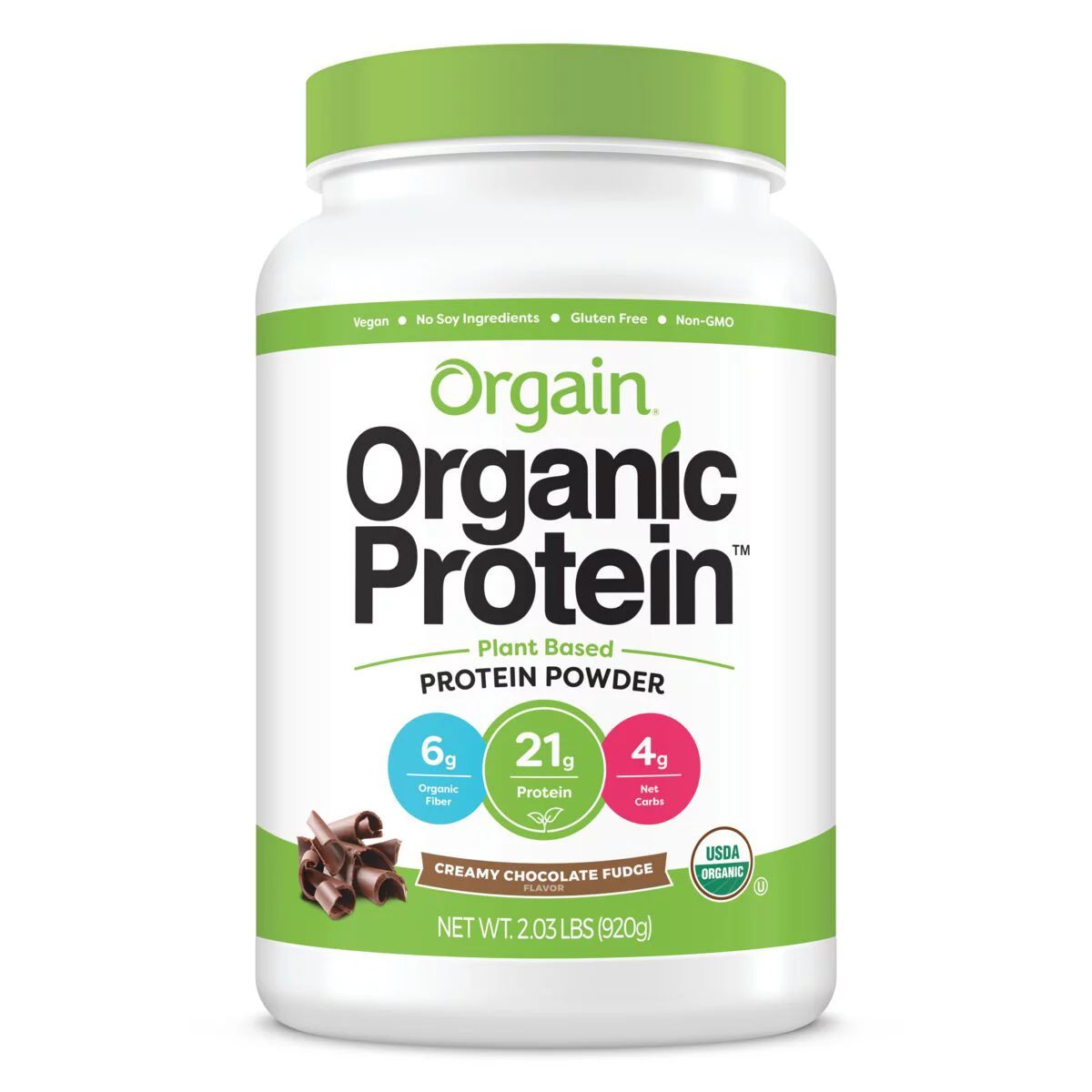 Orgain Organic Plant Based Protein Powder, Chocolate, 21g Protein, 2.03lb | Walmart (US)