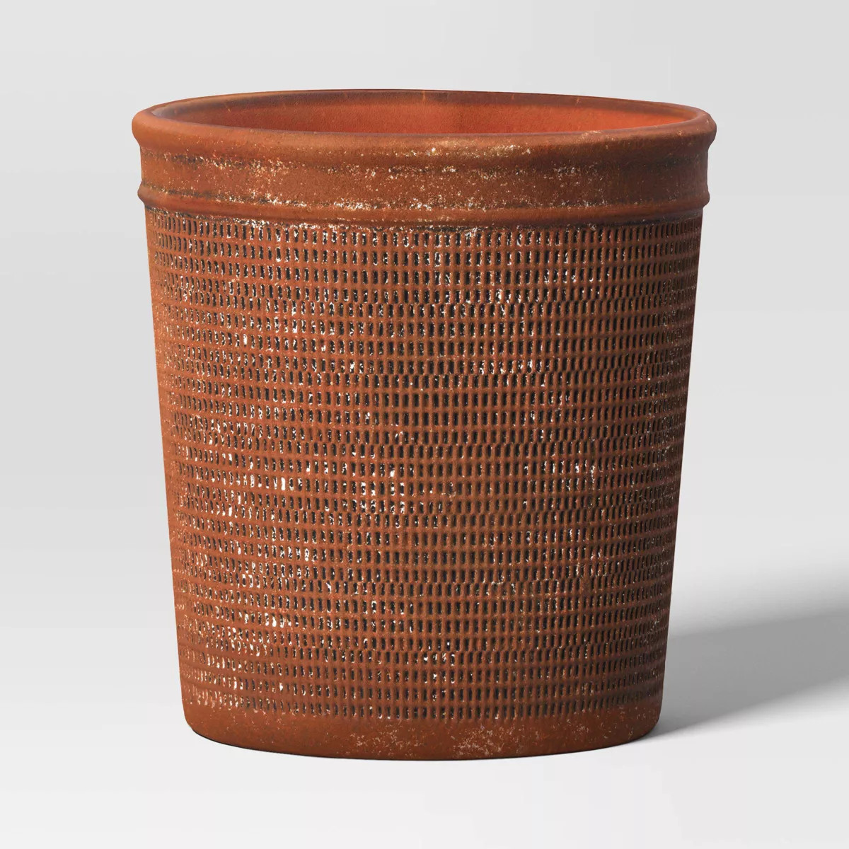 Weathered Texture Ceramic Indoor Outdoor Novelty Planter 1 Planter Pot  Brown 8"x8" - Threshold... | Target