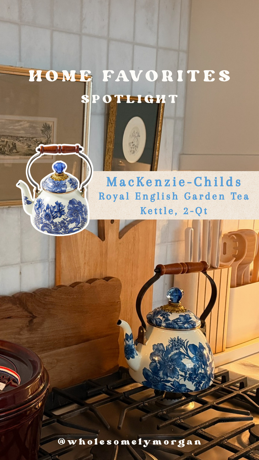 love having this MacKenzie-Childs tea kettle out during spring time! adds a nice pop of color to the kitchen 😊 

 #LTKSeasonal #LTKHome