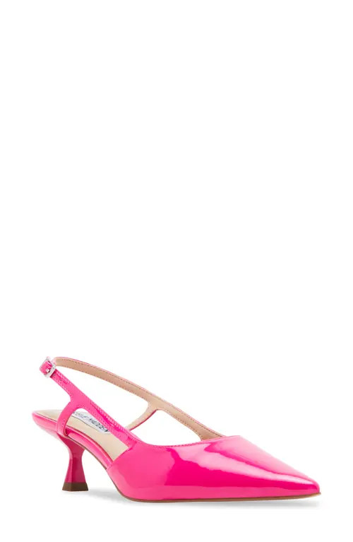 Steve Madden Legaci Kitten Heel Pointed Toe Pump in Hot Pink Patent at Nordstrom, Size 6 | Nordstrom