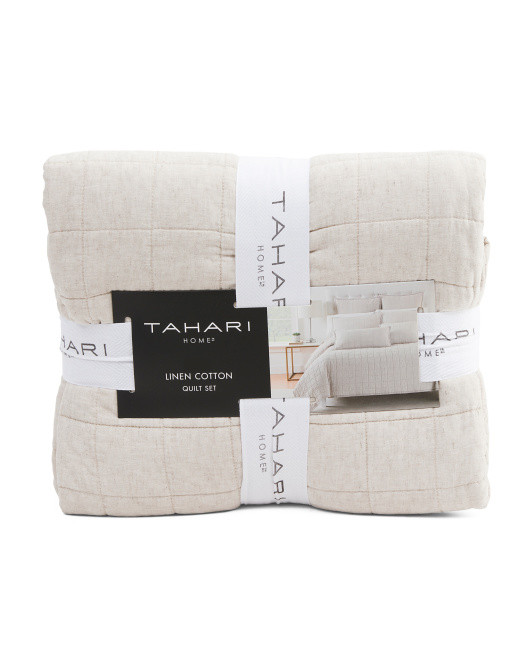 Linen Blind Box Pattern Quilt Set | TJ Maxx