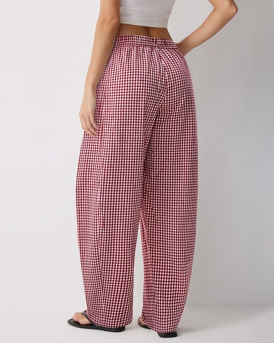 MOOSLOVER Women Linen Lightweight Barrel Pants Drawstring Comfort Casual Lounge Pants Baggy Loose Ankle Pants with Pocket | Amazon (US)