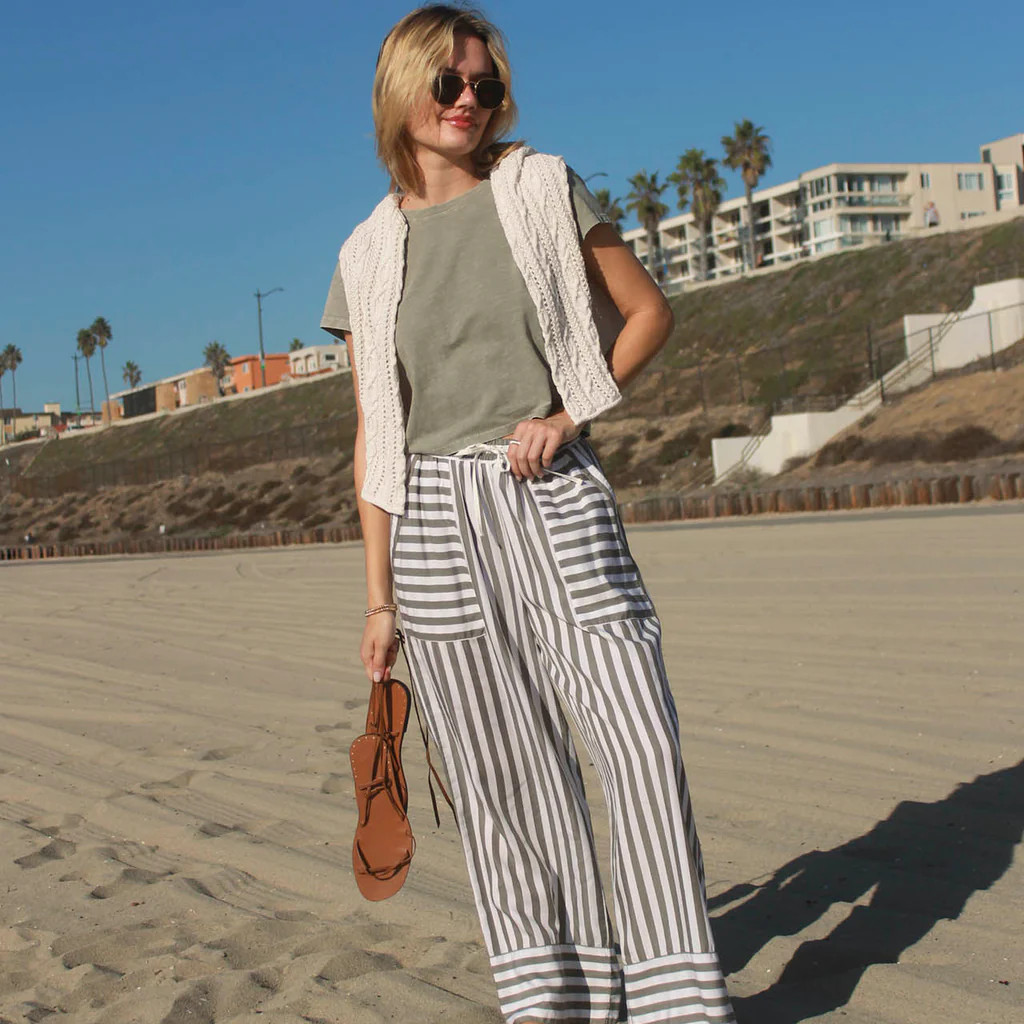 Ella Contrast Stripe Pant | Splendid