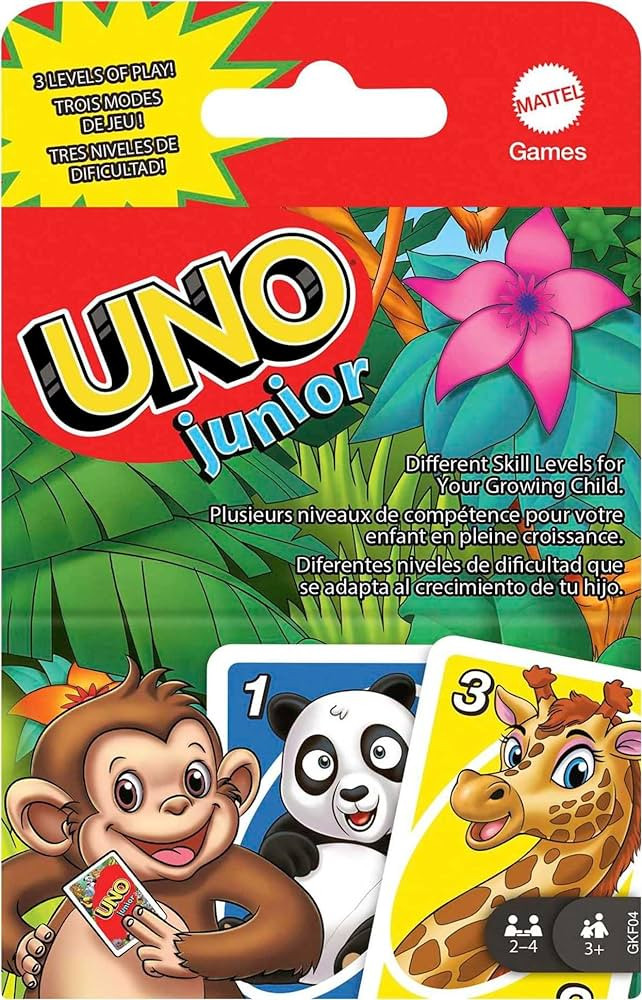 Mattel Games UNO Junior Card Game with 45 Cards, Gift for Kids 3 Years Old & Up | Amazon (US)