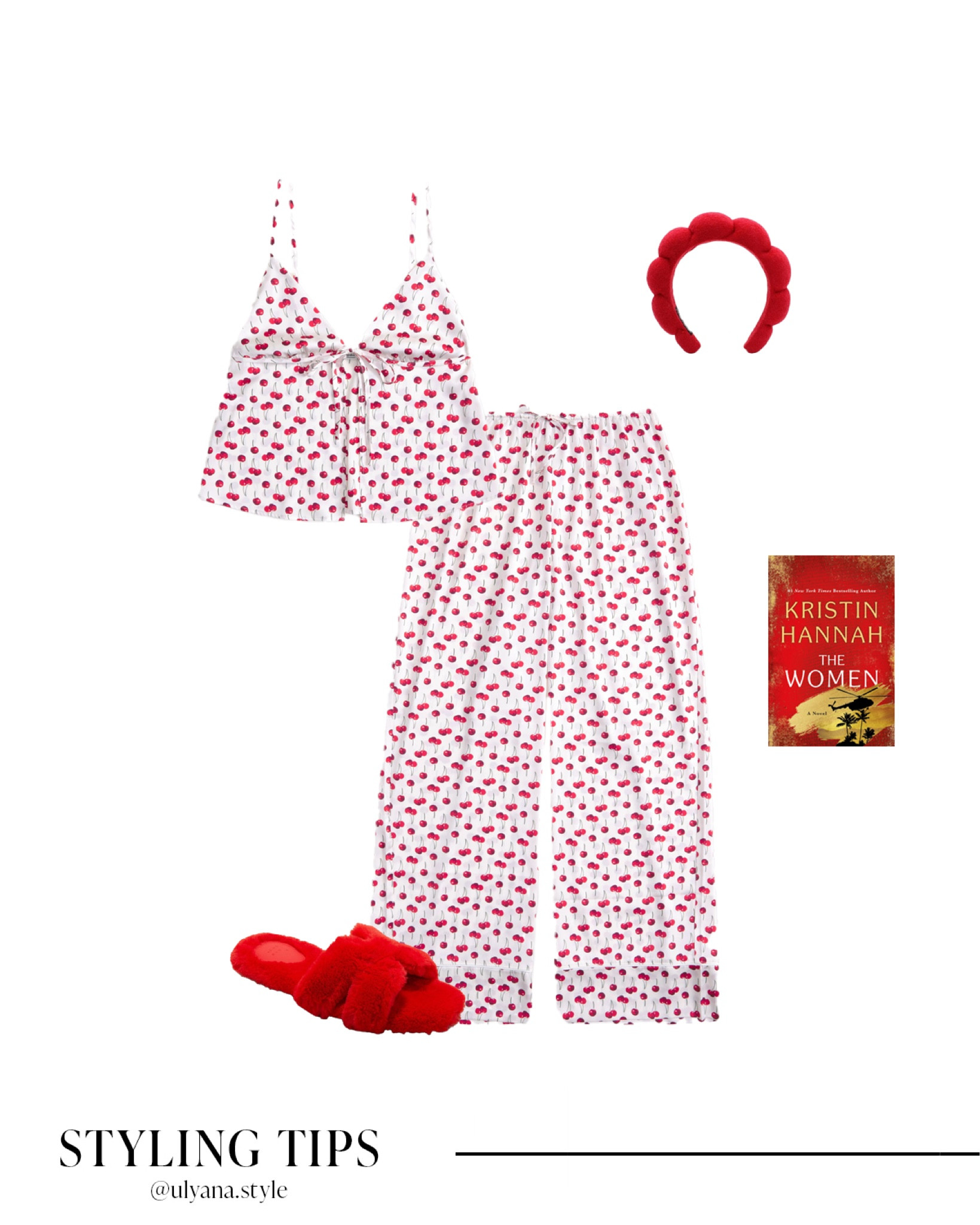 Valentine’s Day self-care night: cozy up in a sleep cami, soft pajama pants, red slippers, and a skincare headband while diving into The Women by Kristin Hannah. Perfect for a relaxing evening at home - treat yourself to comfort and self-love this Valentine’s season ❤️🍒. 
.
.
.
.
.
.
Valentine’s Day outfit | valentines pajamas | pajama set | galentines pajamas | self care gifts | Valentine’s Day gifts for her | cozy outtit | girls night in | sleepwear | lounge set | lounge wear | 

#LTKSeasonal #LTKU #LTKSaleAlert #LTKGiftGuide #LTKWorkwear #LTKTravel #LTKShoeCrush #LTKItBag 

#LTKFindsUnder50 #LTKStyleTip #LTKFindsUnder100