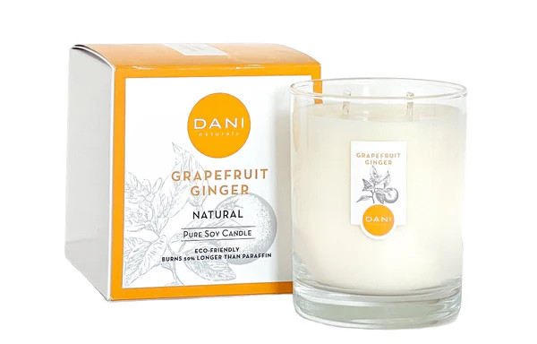 14oz Glass Grapefruit Ginger Candle - Large | DANI Naturals