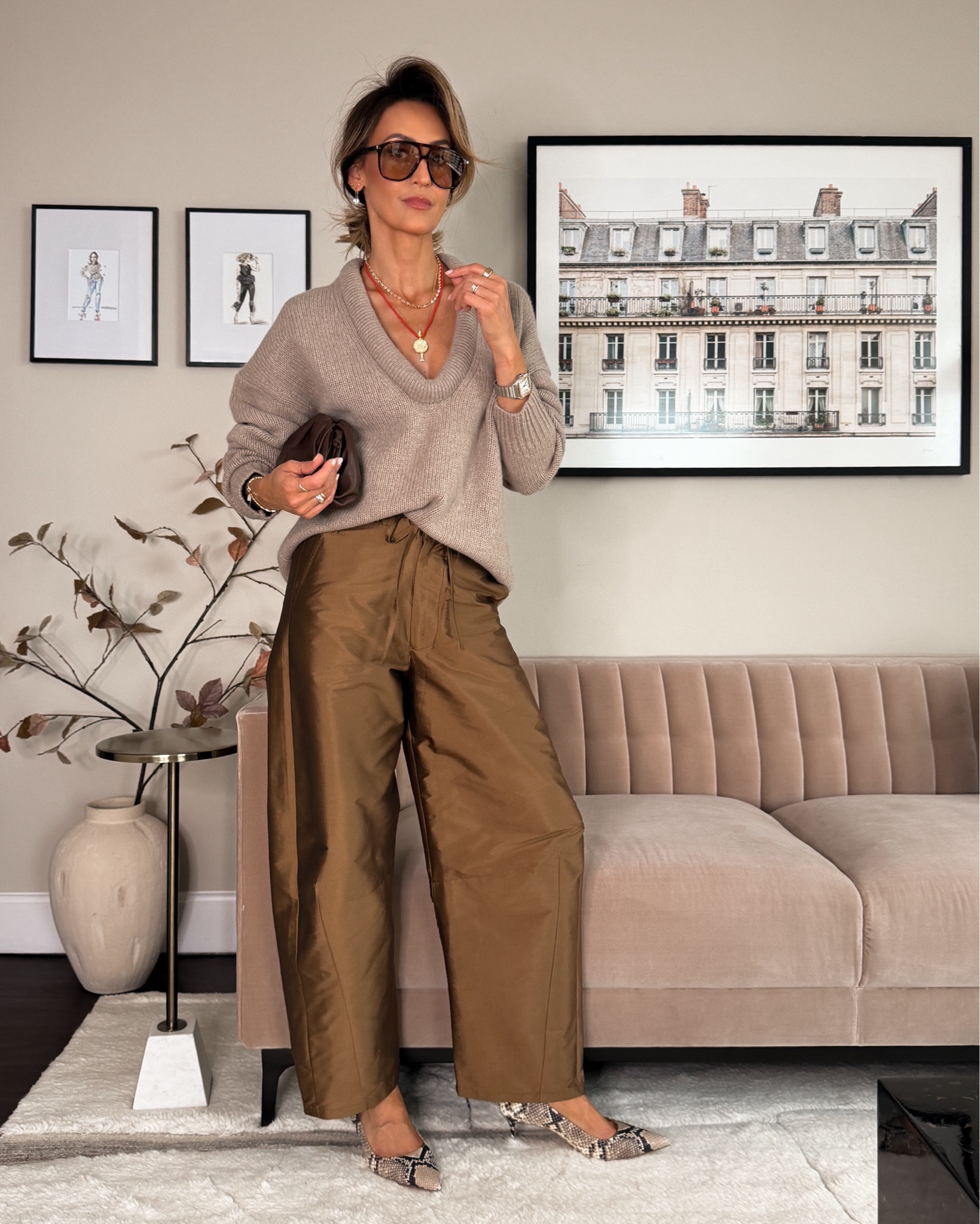 Taffeta pants look 4: from meeting with clients to dinner parties, this look is chic and cool at the same time! Size 1 on pants and xs on sweater

#LTKootd #LTKSeasonal #LTKOver40