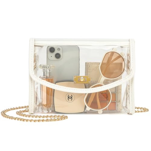 YGR Clear Bag Stadium Approved, Transparent Crossbody Bag Shoulder Bag for Stadium Events Concert, Clear Purse for Women, White | Amazon (US)