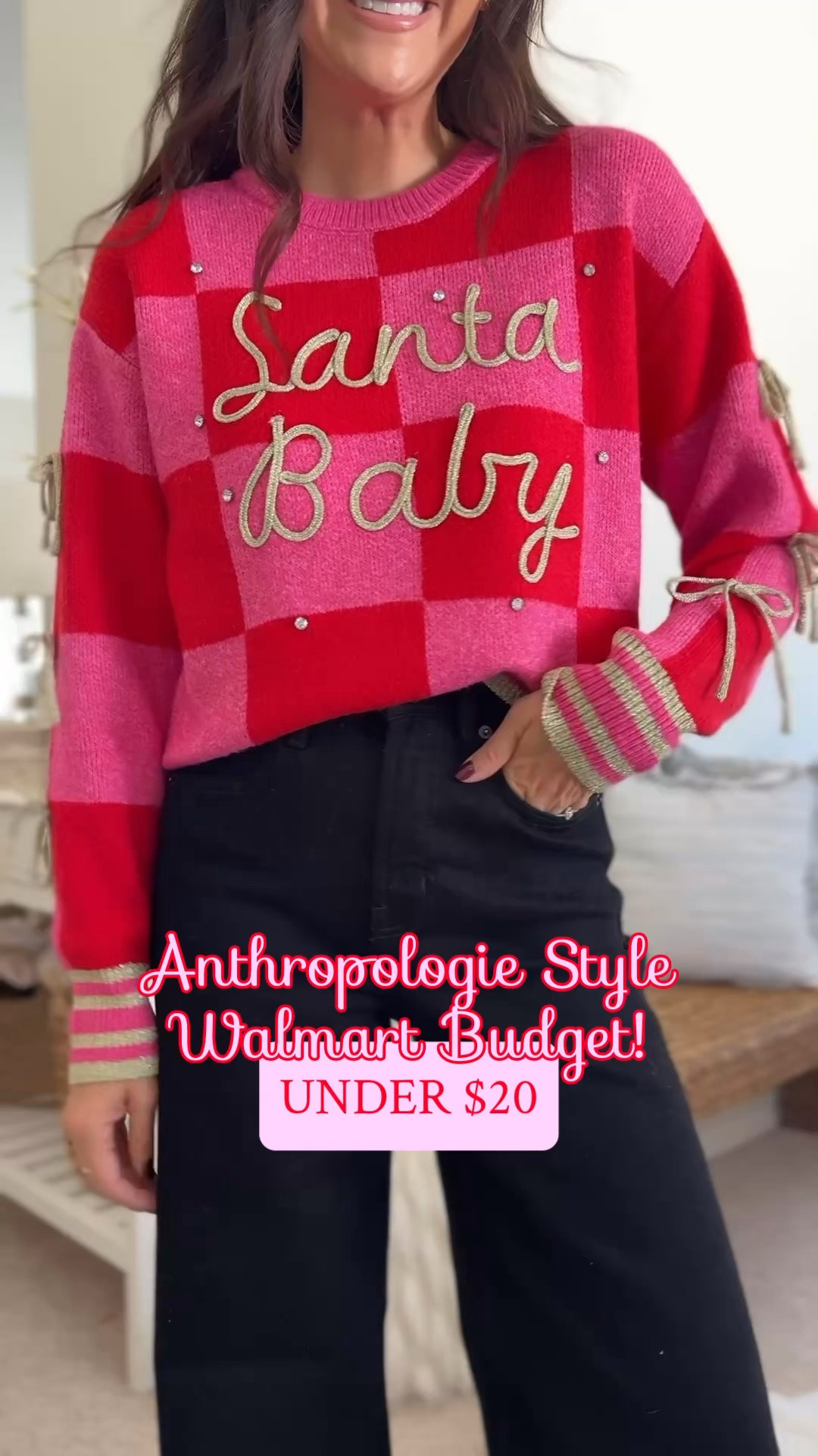Comment NEW to shop❤️✨under $23 Anthropologie style Christmas sweaters from Walmart! Don’t miss these because they will sell out FAST! 
.
.
Size up for relaxed fit! #walmartstyle 
.
.

#LTKootd #LTKSeasonal #LTKmomlife