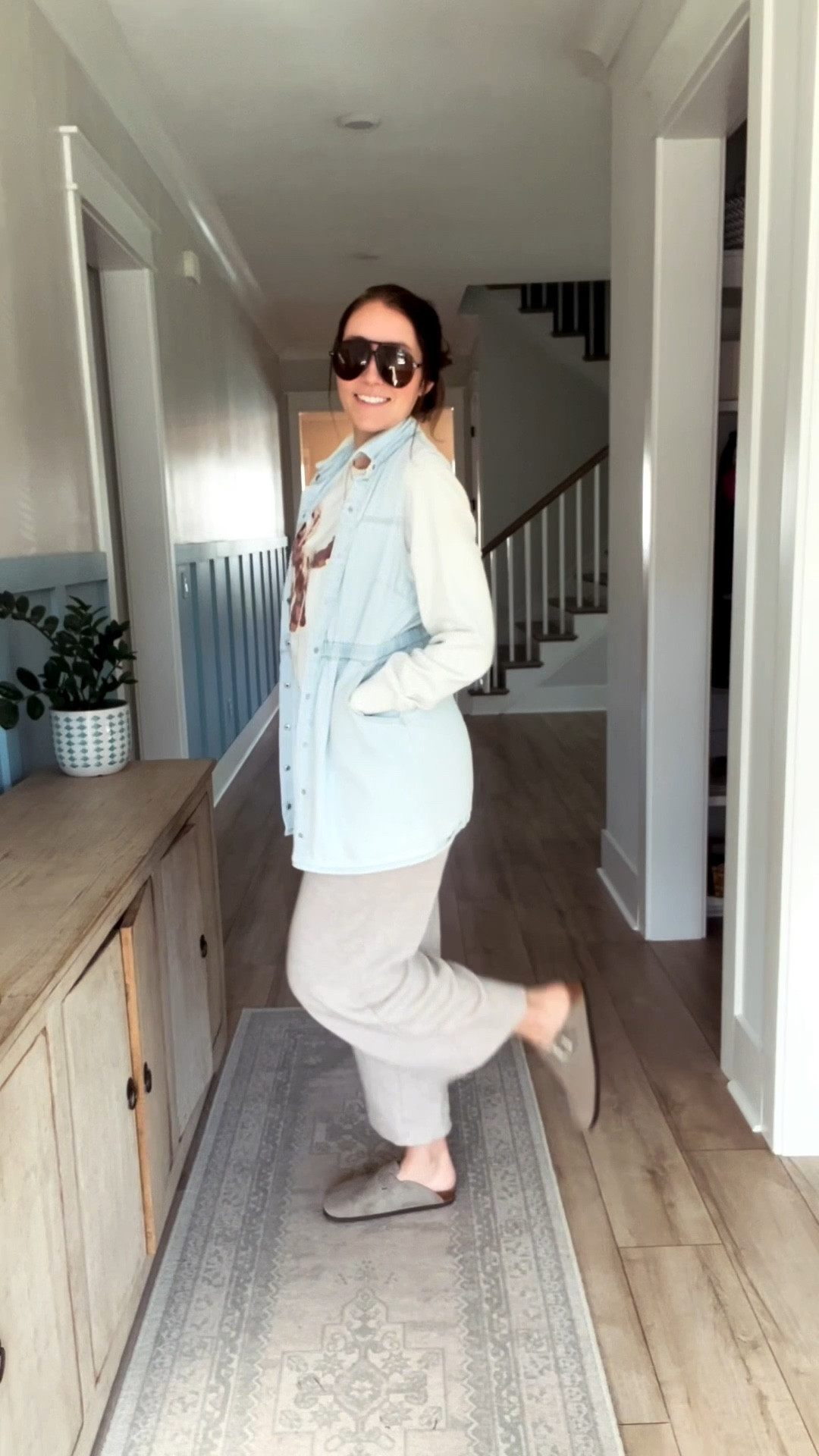 Mom style, realistic on the go mom ootd, comfy cozy fit, fun sweater, chic sweater, comfy clothes, cold day ootd 

#LTKmomlife #LTKMidsize #LTKootd