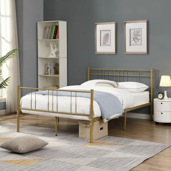This simple frame bed can enhance the beauty of the bedroom. | Wayfair Professional
