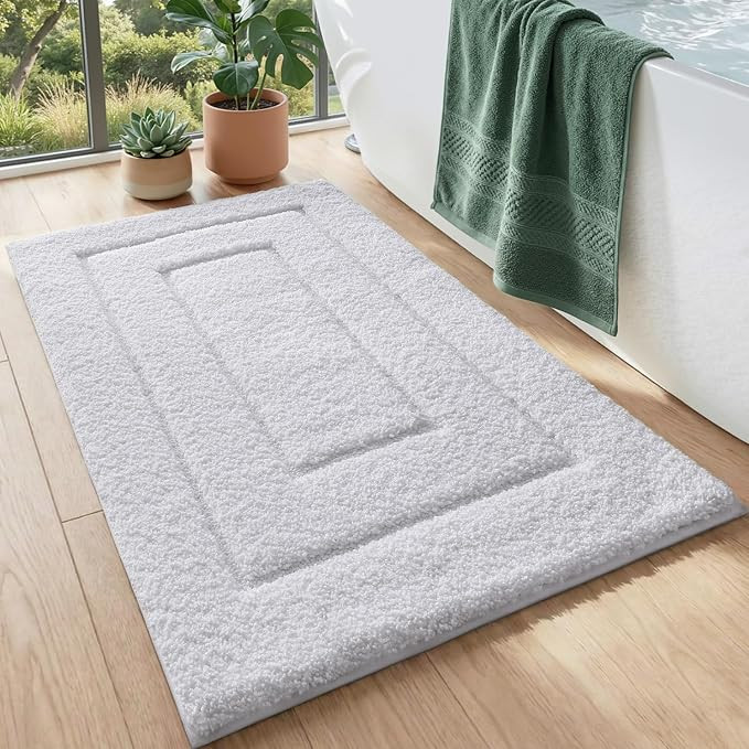 DEXI Bathroom Rugs 32x20, Non-Slip and Absorbent Bath Mat, White | Amazon (US)