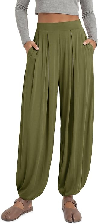 ODODOS Women's Wide Leg Pants with Pockets Lightweight Loose Draped Casual Palazzo Lounge Pajama ... | Amazon (US)
