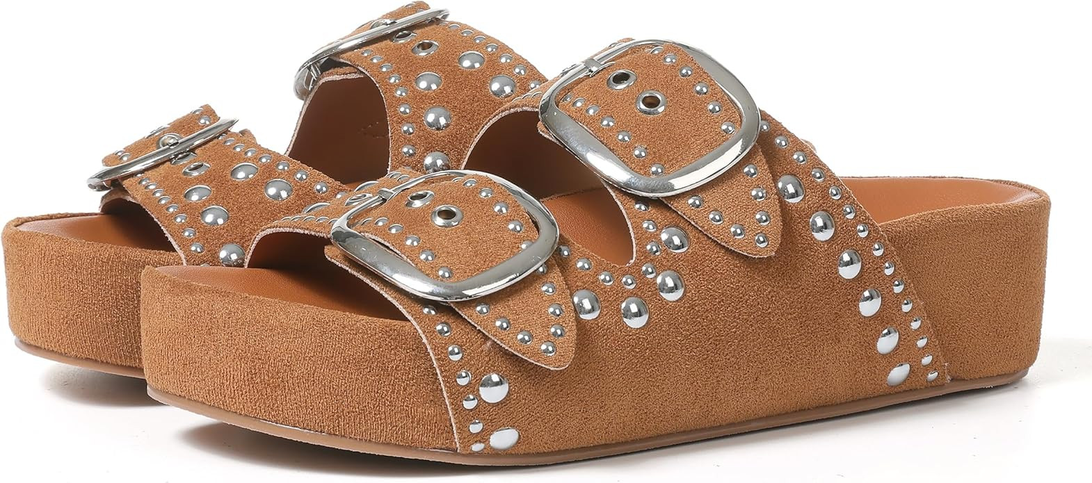 Platform Sandals For Women Raffia Espadrilles Open Toe Flatform Sandals Slip On Slide Sandals Cas... | Amazon (US)