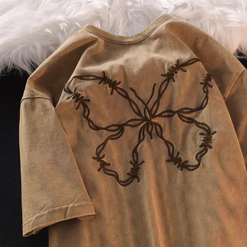 Iduna - Elbow-Sleeve Butterfly Embroidered T-Shirt | YesStyle Global